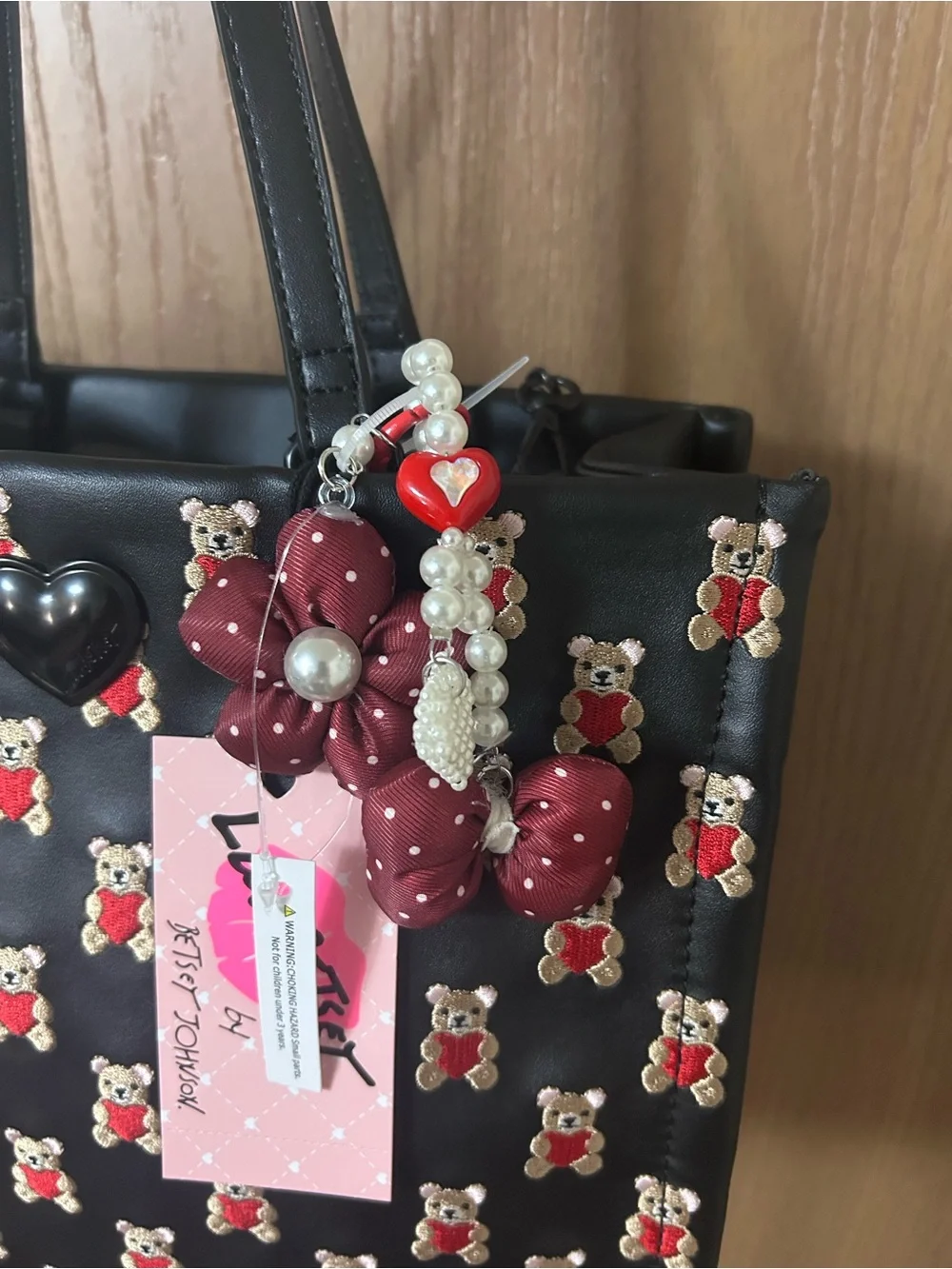Luv Betsey by Betsey Johnson Teddy Bear Heart Satchel Crossbody Bag